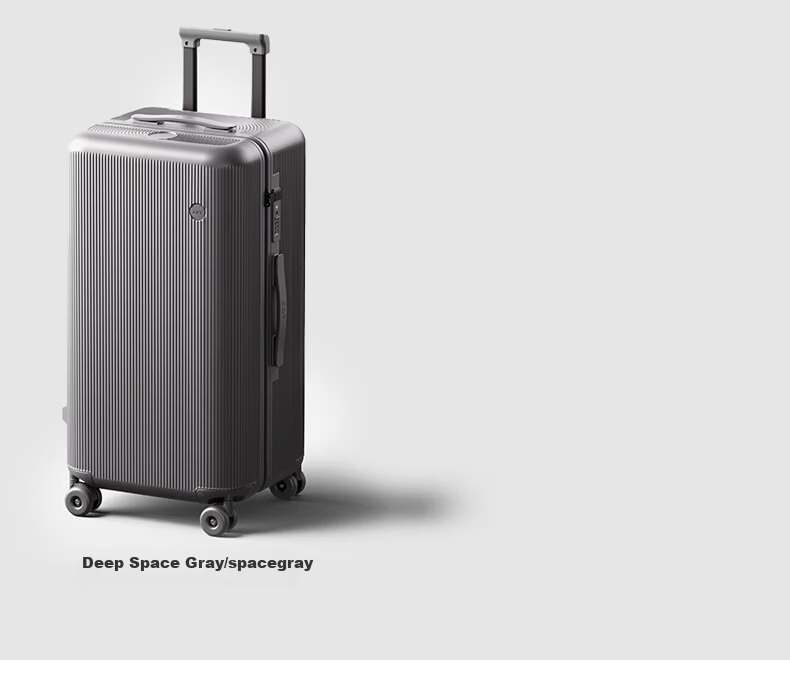 ZAT Innovative Plastic Frame Luggage Zipper Trolley Large Capacity Travel Suitcase Sit-able Password Lock Soft Matte White 24 Inch 22