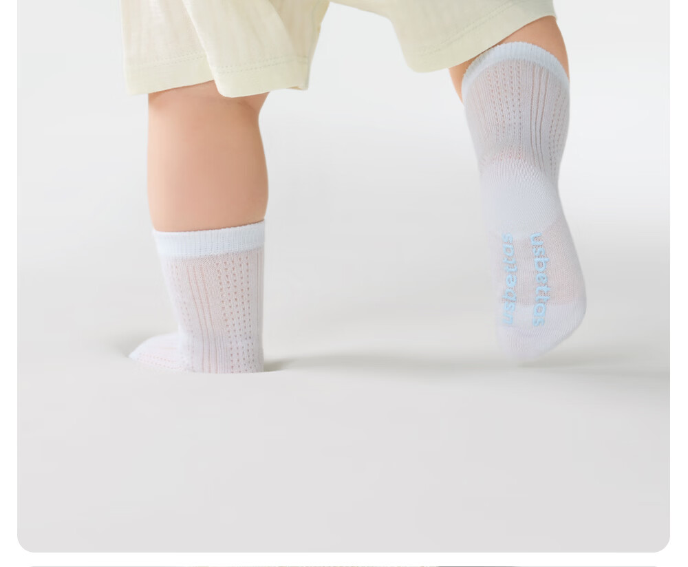 Betis Children's Socks Summer Thin Newborn Baby Mesh Mid-Calf Socks Solid Color Indoor Non-Slip Cooling Socks 24