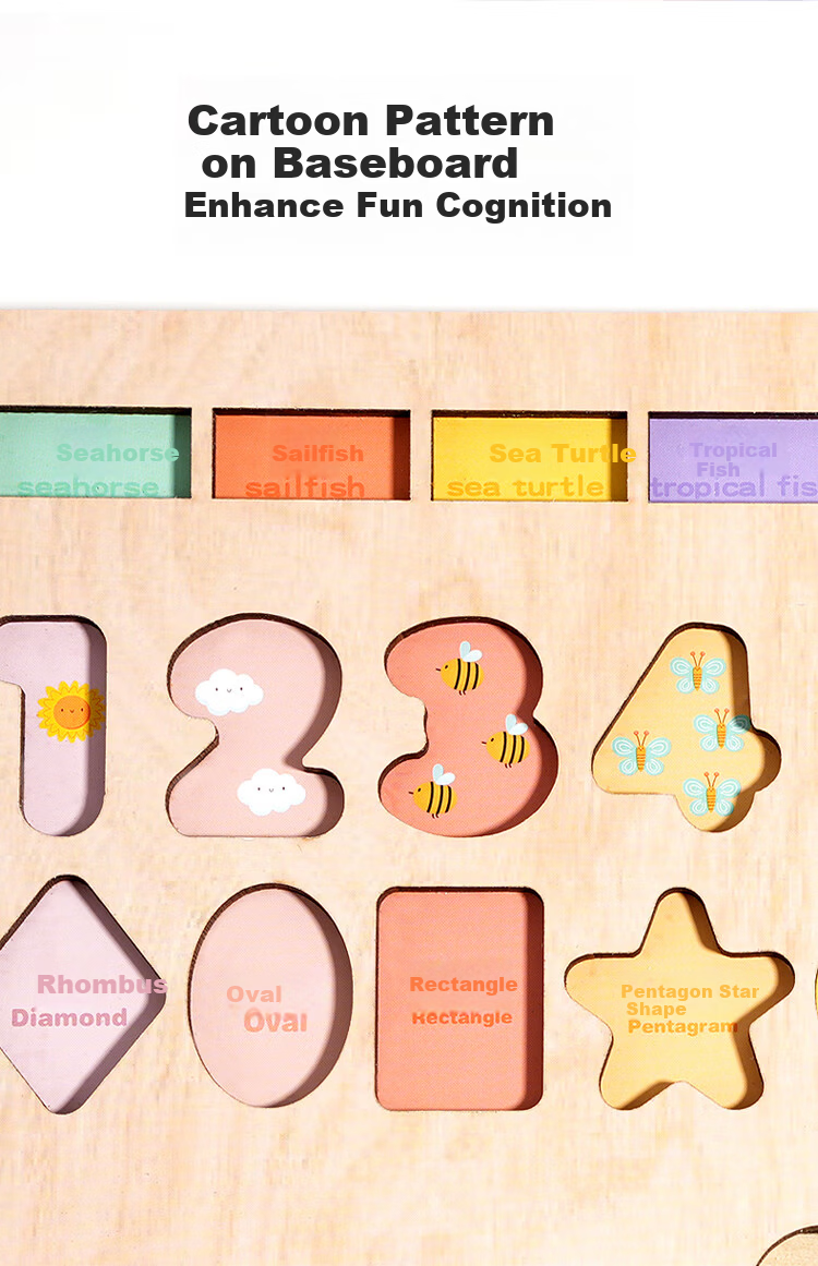MKBIBI Montessori Early Education Toy 3-6 Years Shape Matching Smart Board Children's Puzzle Building Blocks Number Enlightenment New Year Gift 10