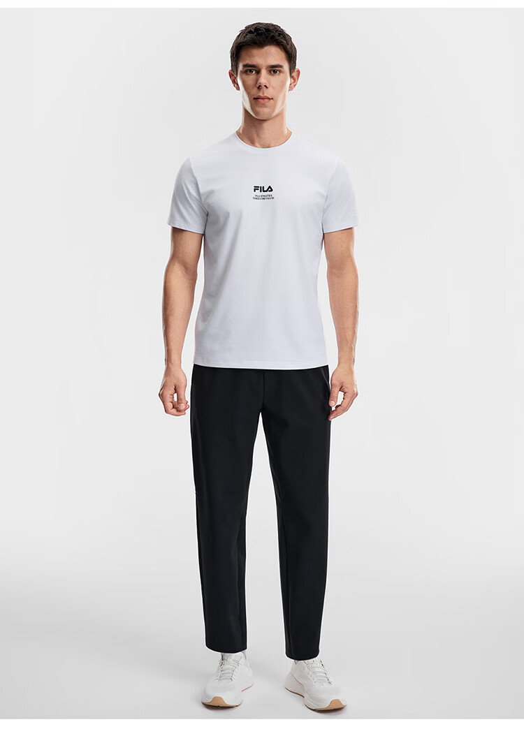 FILA Official Men's Knitted Short Sleeve Shirt 2026 Summer Fitness Sports Basic Moisture-Wicking Quick-Dry T-Shirt 54