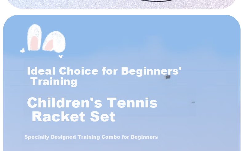 361° Kids Carbon Composite Tennis Racket Rebound Trainer Beginner Single Racket Set with Trainer 3