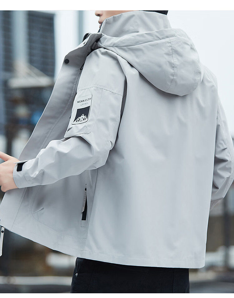 TUCANO Men's Outdoor Mountaineering Windproof Waterproof Casual Jacket Fashion Hooded Coat Black 3XL 18