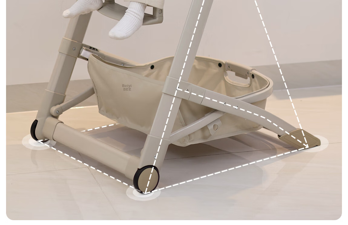 BEIE Baby High Chair Toddler Dining Chair Children's Growth Chair Infant Rocking Chair Royal Classic Without Basket 5