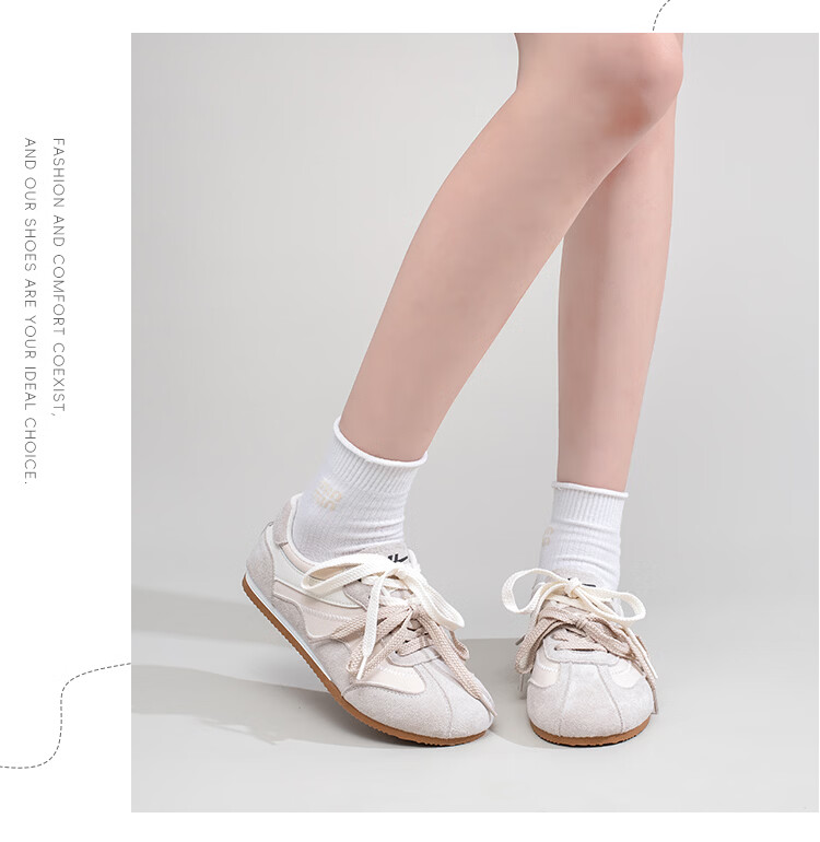 Warrior Spring New Retro Versatile Dexun Casual Soft Sole Shoes Women M062Z Gray/Beige Size 35 7