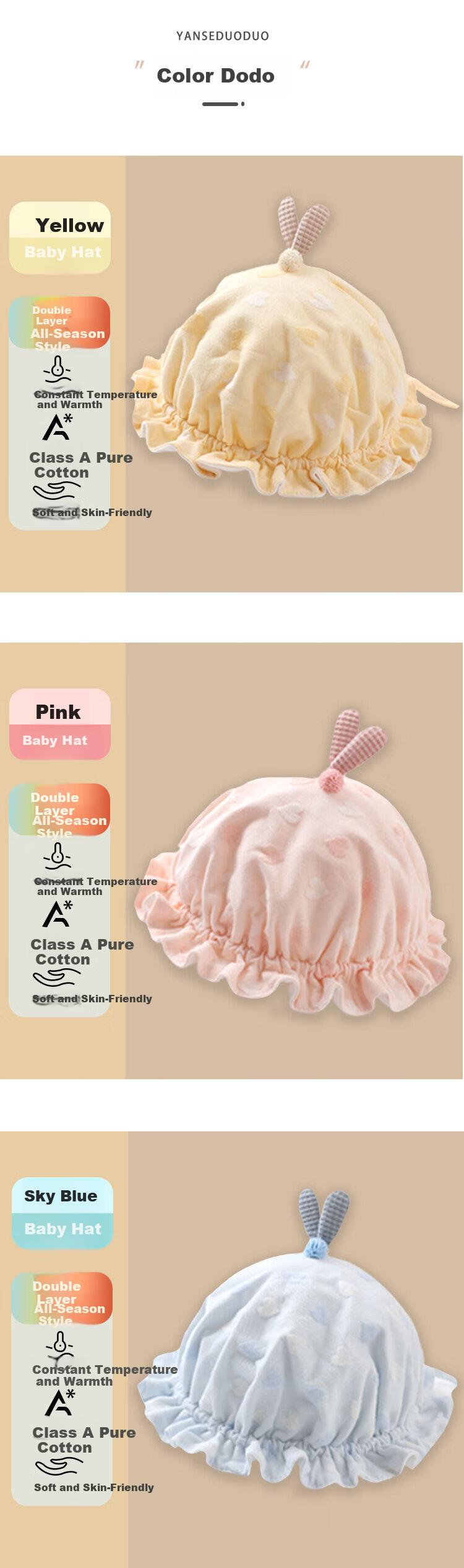 Benaxi Baby Hat Spring and Autumn Thin Summer Newborn Infant Fisherman Sun Hat Unisex New Style 14