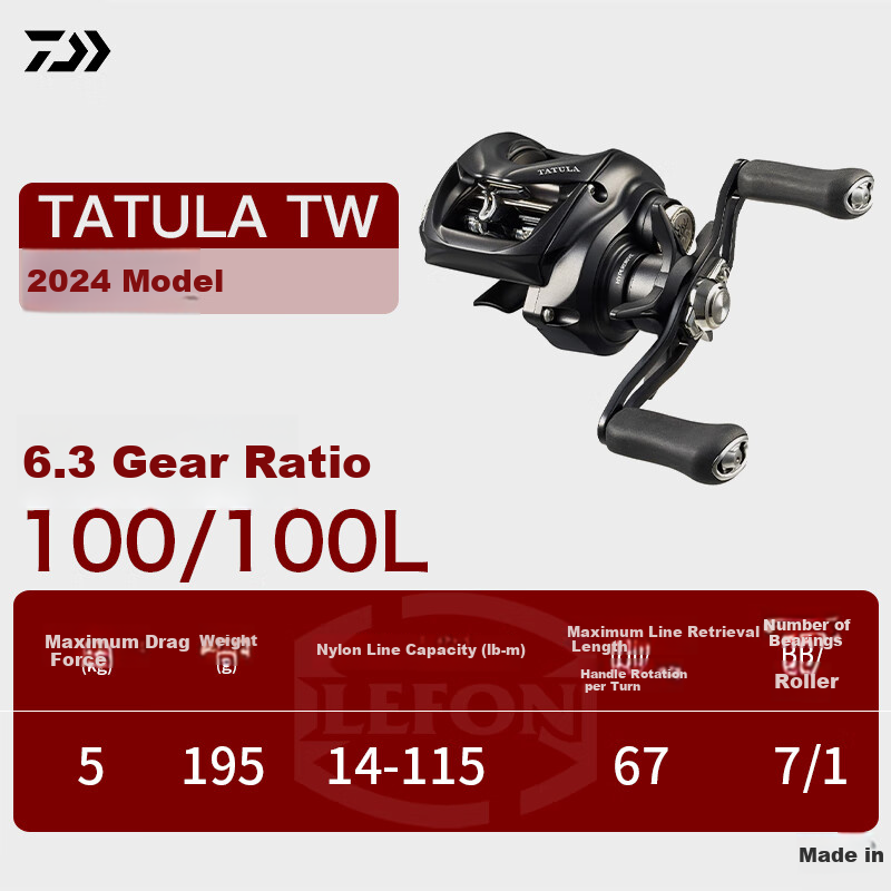 DAIWA 24 Model Spider 100 SV/TW General Purpose Long Cast Baitcasting Reel 100L Left Hand Version