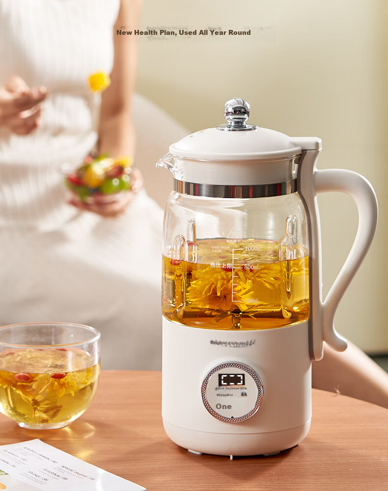 ROYALTY LINE 22-Blade Soy Milk Maker and Blender Titanium Coating 1L Fully Automatic Noise-Reducing Multifunctional Food Processor for 2-4 People White 15