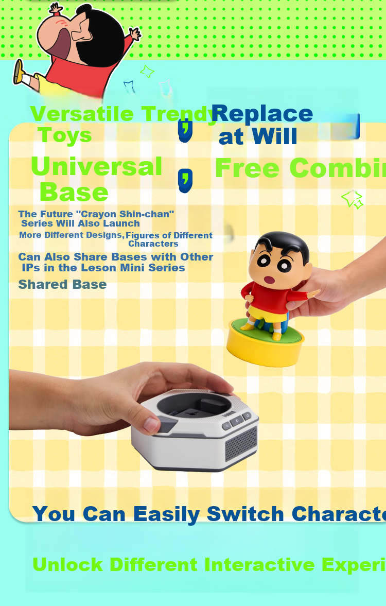 Leson Mini Robot Crayon Shin-chan New Flower Road Children's Gift Desktop Ornament Companion Robot Smart Robot New Year Gift Smart Toy 13