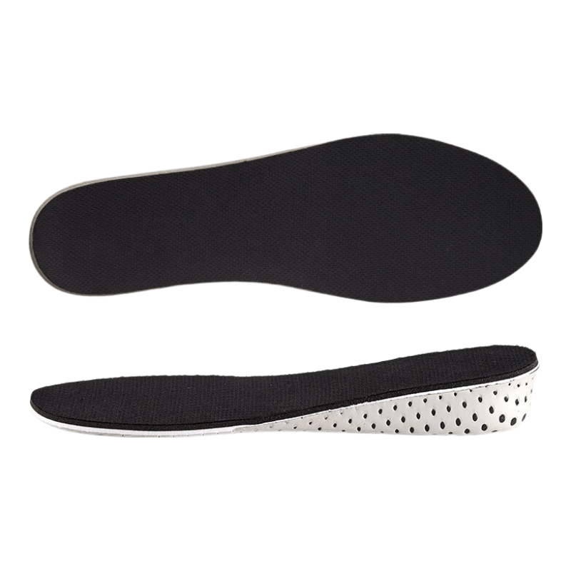 Eleft Black and White Memory Foam Invisible Height Increasing Insoles Unisex Shock Absorbing Soft Elastic Breathable Full Insoles 3.5CM