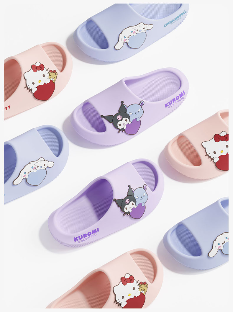 Pig Daddy Sanrio Children's Slippers Summer Girls Indoor Non-Slip Soft Sole Authorized Pink Size 21 4