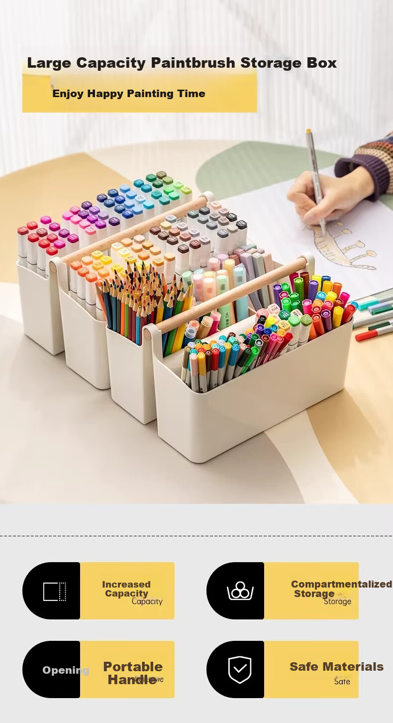 Jukeai Large Capacity Marker Pen Holder Multifunctional Desk Organizer with Handle for Students 1