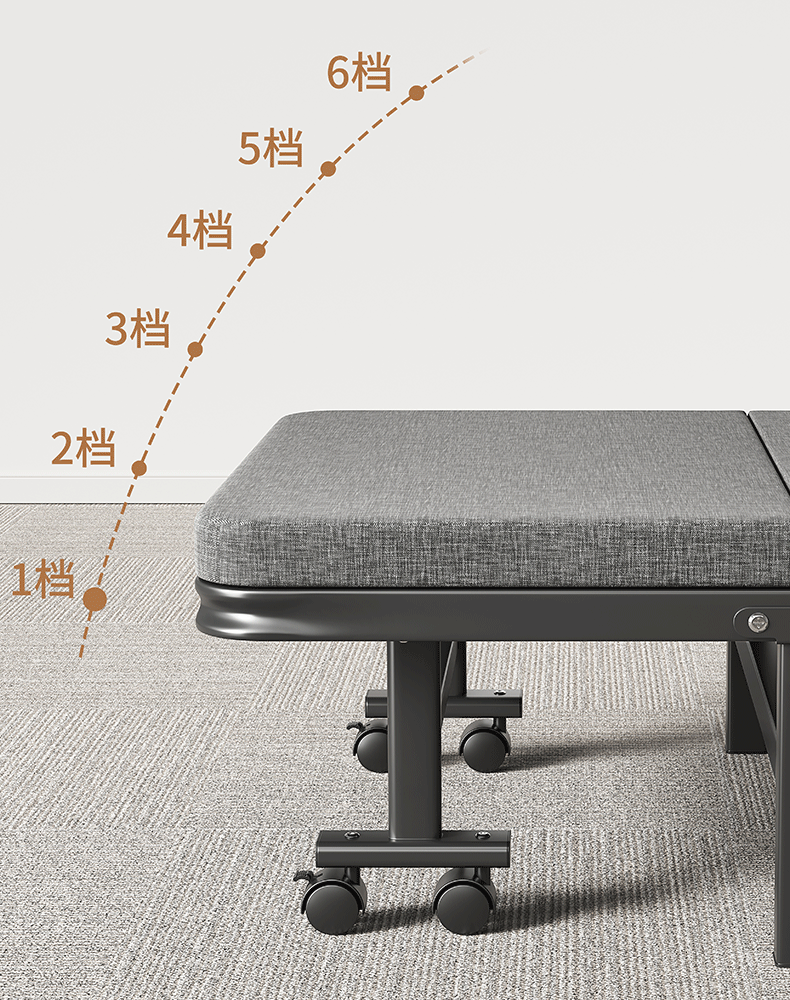 Miaoli Folding Single Office Nap Bed Foldable Hard Bed Care Bed Simple Nap Bed No Installation Robot Vacuum Compatible 15