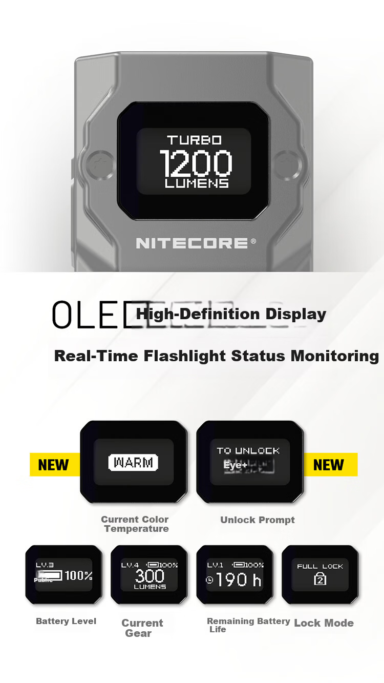 NITECORE TUP2 Obsidian Black Multi-Color Temperature Keychain Light Outdoor Portable Mini Flashlight EDC Lighting 7