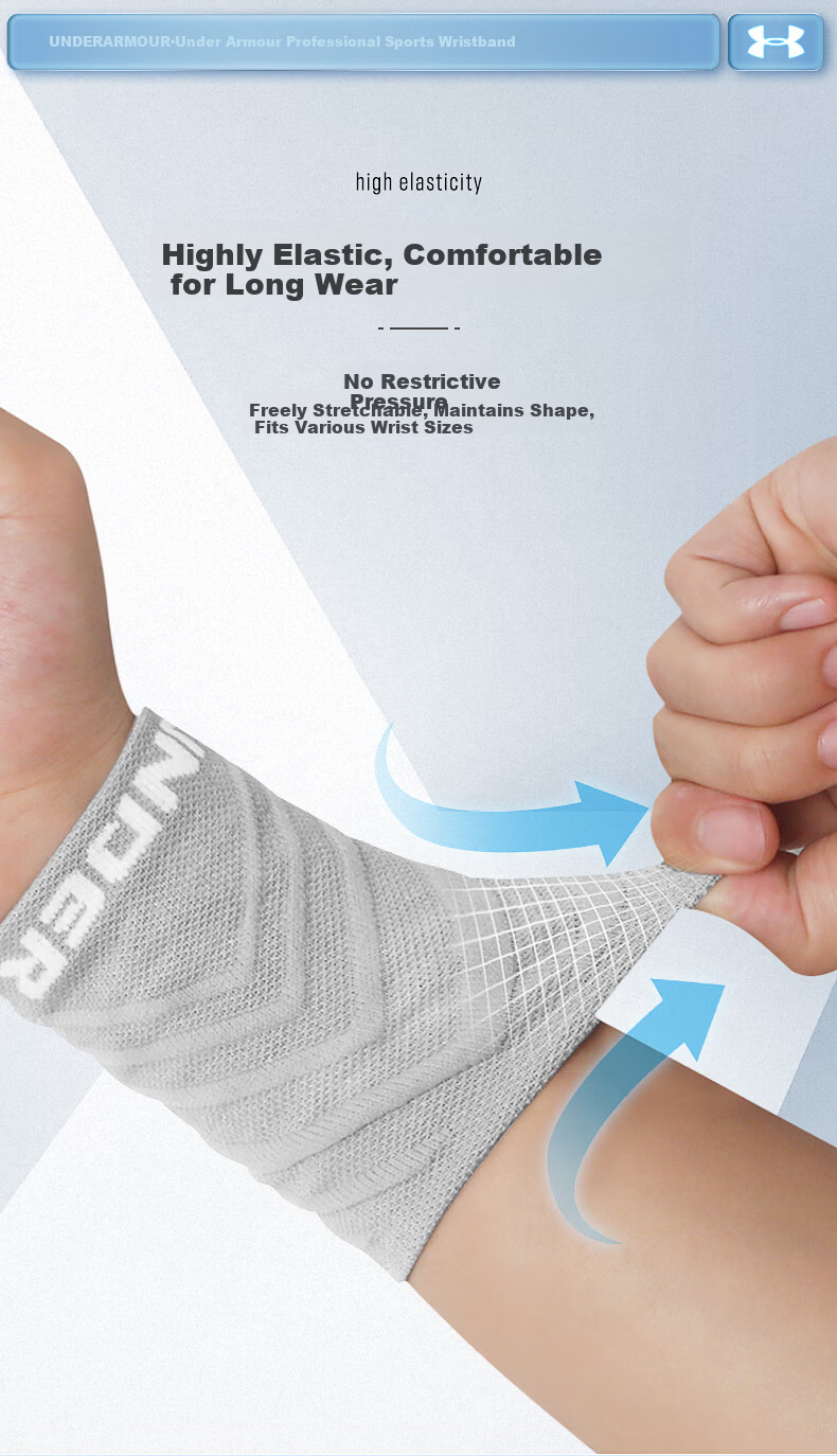 Under Armour Wristband Sports Fitness Sweat-Absorbing Wrist Towel for Badminton Basketball Volleyball Tennis Tendonitis Medical Wrist Support Brace 13