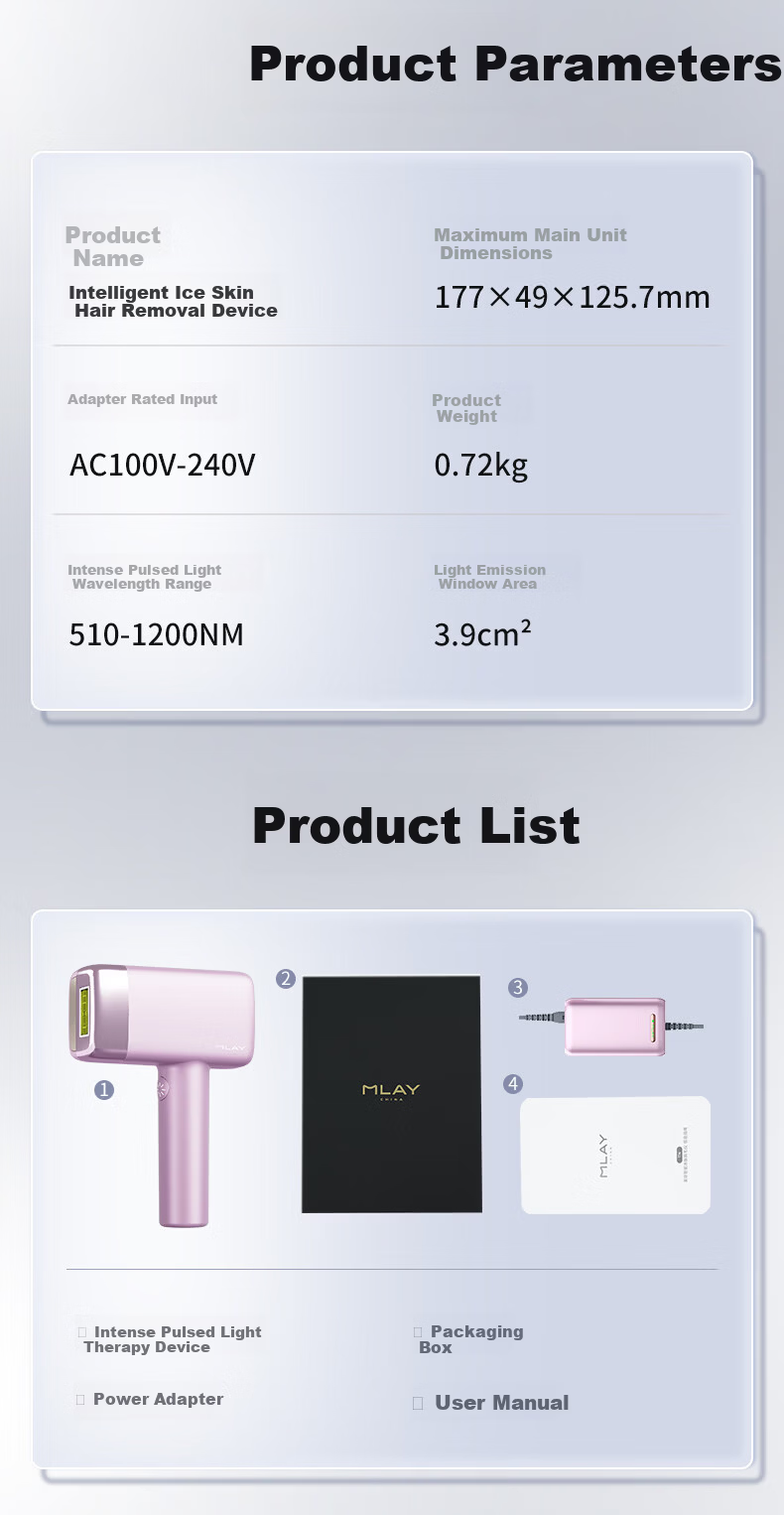 MLAY Beauty Ice Skin Hair Removal Device Home Use Photon Skin Rejuvenation Hair Remover Painless Lip and Underarm Hair Removal Men's Gift Birthday Present for Girlfriend T14Apro Upgraded Version Early 9