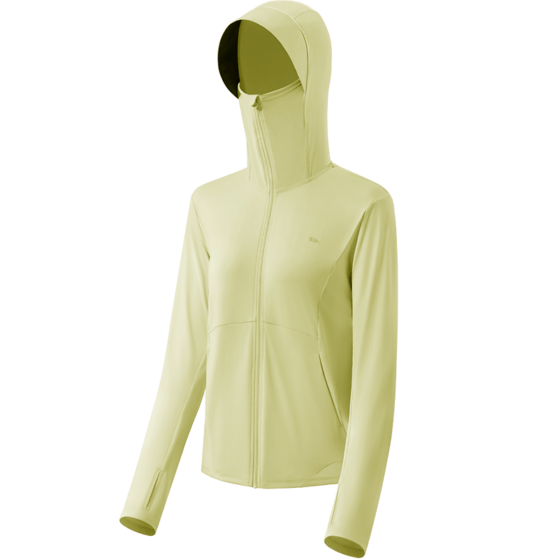 Beneunder Women's Sun Protection Hooded Cooling UV Protection Quick-Dry Breathable Lightweight Jacket AL818 Light Yellow XL