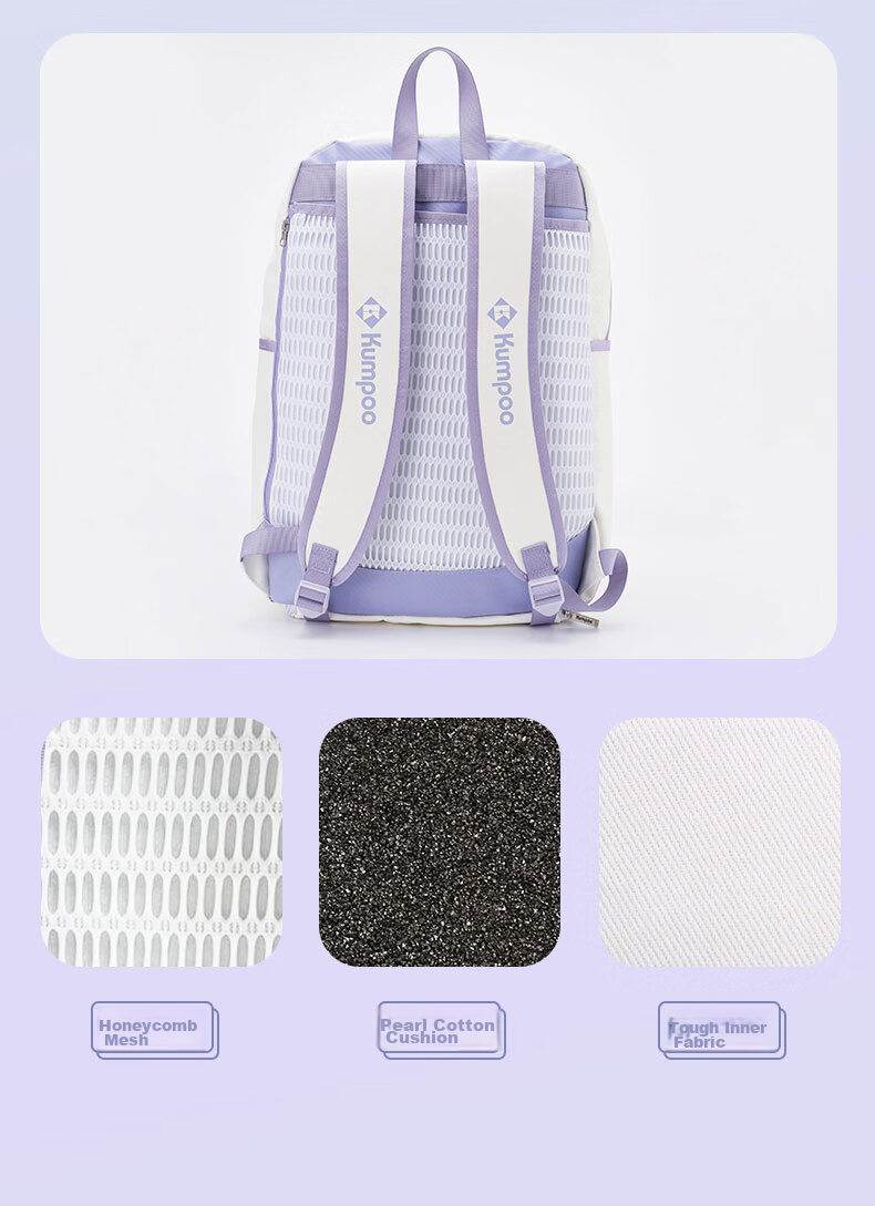 KUMPOO Ball Bag with Separate Shoe Compartment, Tennis Racket Storage, Ventilated Multi-Functional Unicorn Backpack KBR-002 White And Purple 10