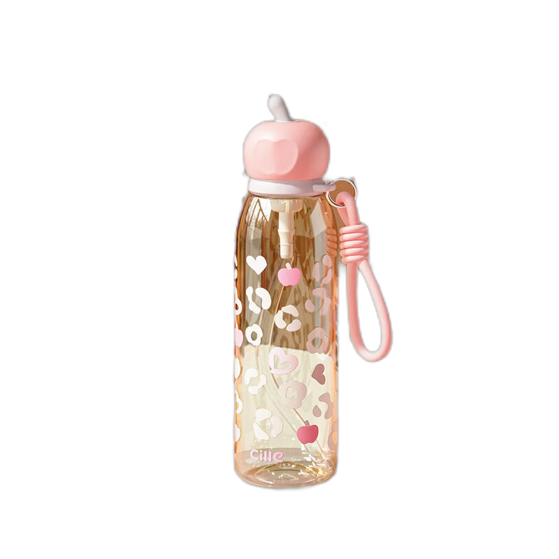Cille Large Capacity Sports Water Bottle for Women High-Value Dual-Drink Straw Cup PPSU Student Fitness Portable Handheld Bottle
