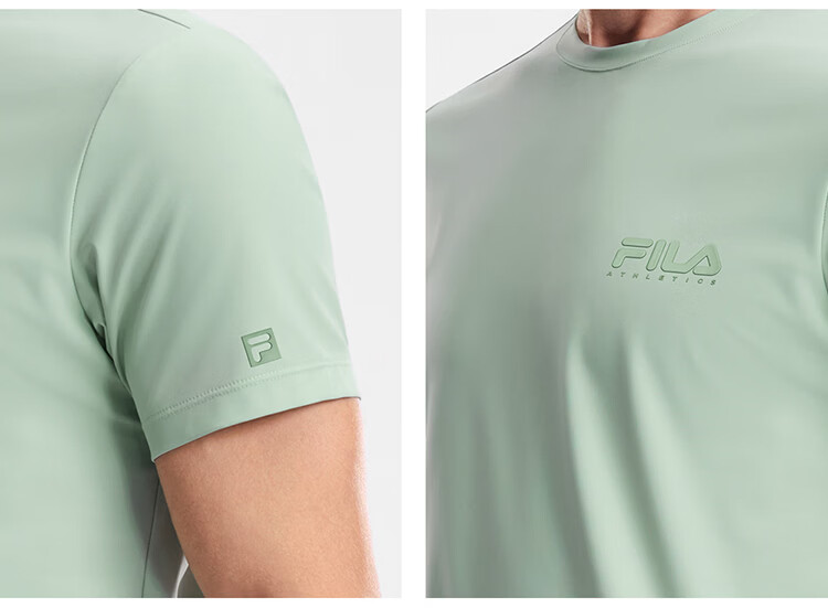 FILA Official Men's Short Sleeve T-Shirt 2026 Summer Cooling Breathable Round Neck Sun Protection Sports Top 32