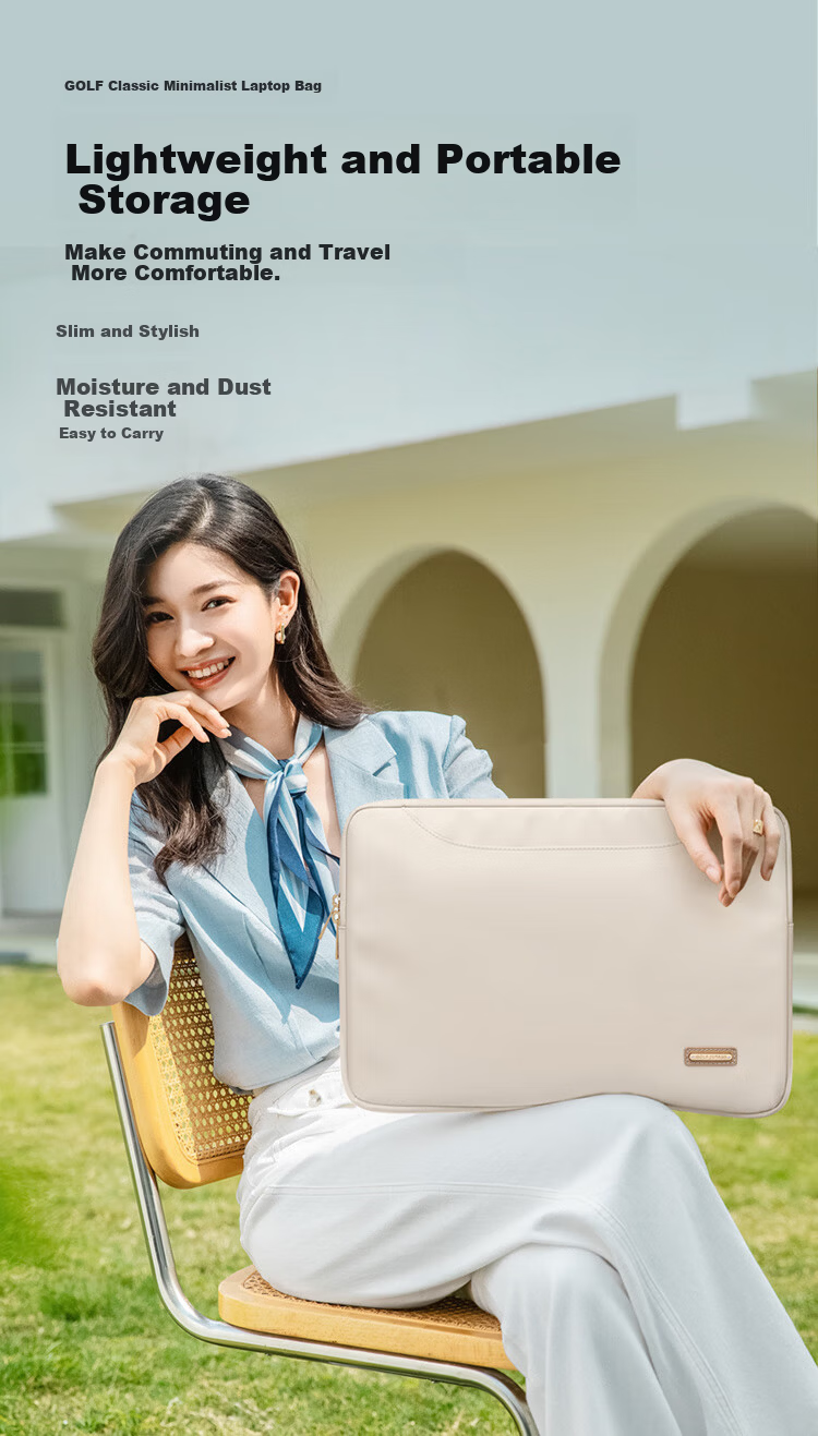 GOLF Lightweight Business Laptop Bag Women's 14-Inch Briefcase Commuter Tote with Hidden Handle Sleeve 3