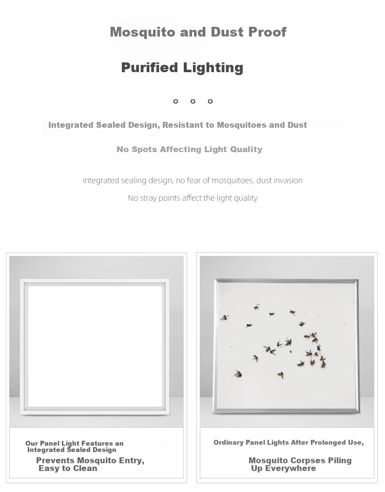 Huans Color Integrated Ceiling Square LED Panel Light Aluminum Buckle Plate Light 600x600 Flat Light Office Building Factory Ceiling Embedded Lamp 60x60cm White Light 48W (Single Pack) 3