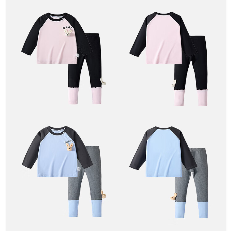 MQDMINI Girls' Outfit Set, 5A Antibacterial Children's T-Shirt And Leggings Two-Piece Set, Baby Clothes, Baobei Rabbit 9