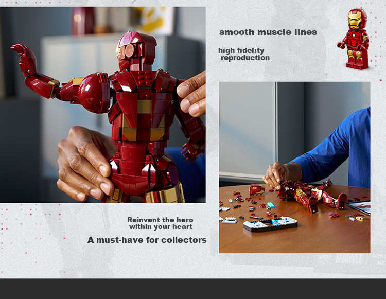LEGO Super Heroes 76344 Iron Man Mark 3 Collector's Edition Toy Gift for Boys and Girls Valentine's Day Decoration 8