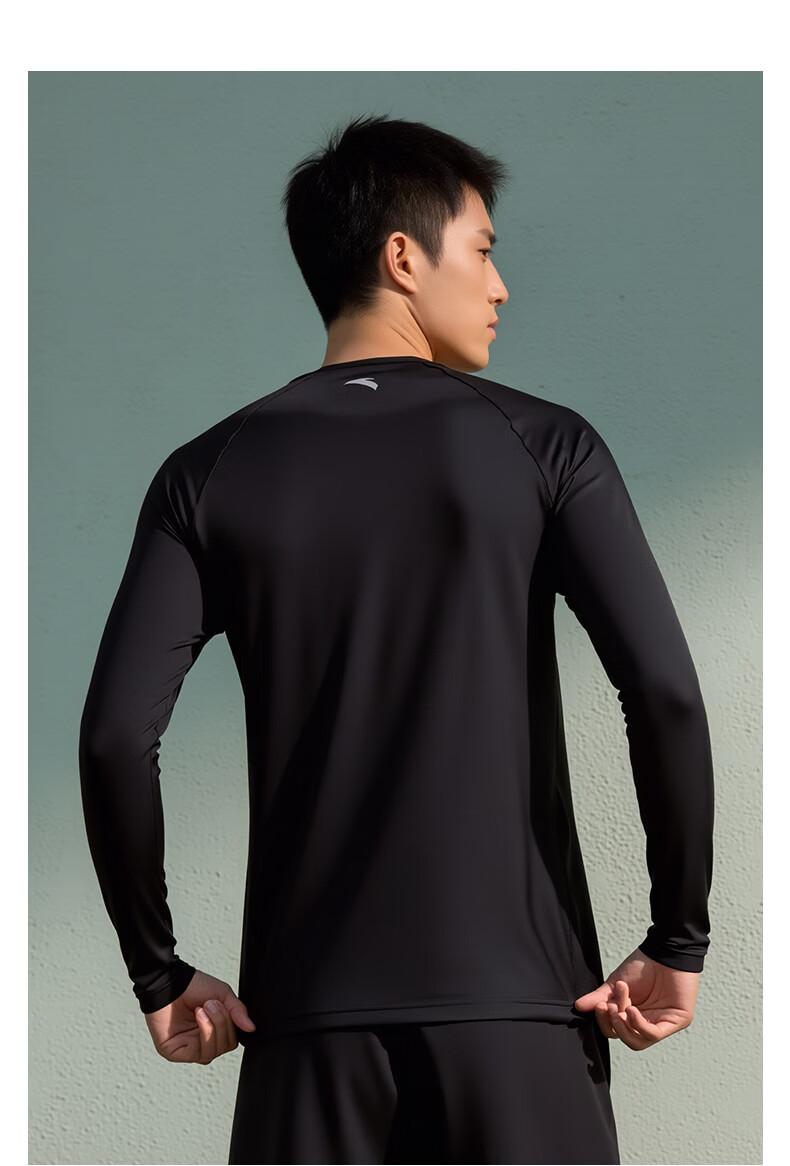 ANTA Men's Professional Sports Sun Protection Swimwear Breathable Long Sleeve Surfing Diving Hot Spring Swimming Gear 13