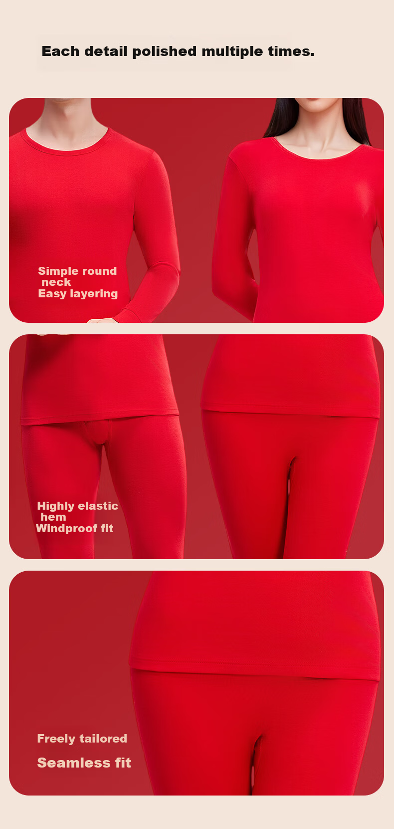 Herbal Original Pure Cotton Autumn Thermal Underwear Set for Women, Year of the Horse Warm Innerwear, Socks Gift Box, Wedding Qiji Red 15