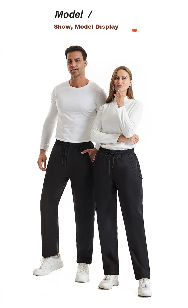 Zhugu Electric Heated Pants Rechargeable Unisex Full-Body Heating Black Technology Thermal Pants Outdoor Cold-Resistant Cycling Pants Smart Temperature Control Electric Cotton Pants Black with 2W Powe 10