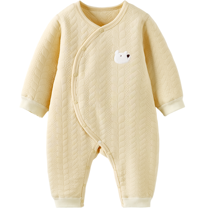Tongtai Baby Autumn Winter Cotton Warm Romper Brown 90cm