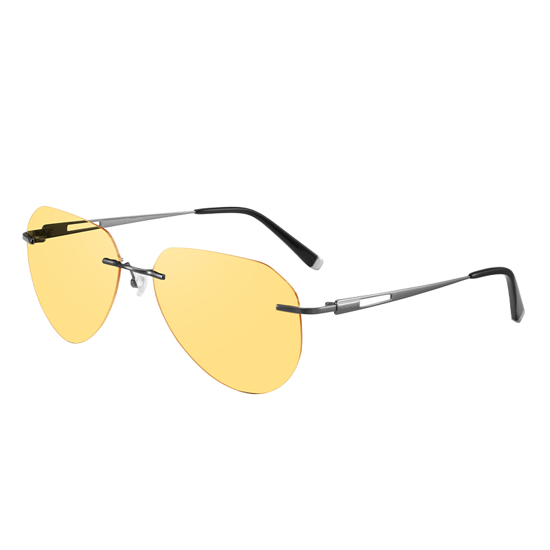 CAPONI Ultra-Light Frameless Night Vision Glasses Unisex Photochromic Polarized Sunglasses Day and Night Dual-Use Driving Anti-Glare
