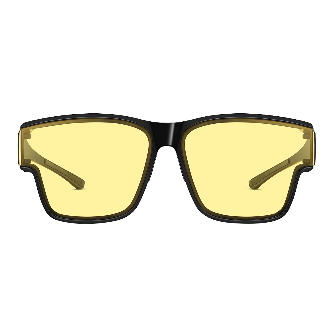 CAPONI Night Vision Driving Sunglasses Clip-On Unisex Photochromic Polarized Sunglasses Clip for Day and Night Use with Prescription Glasses