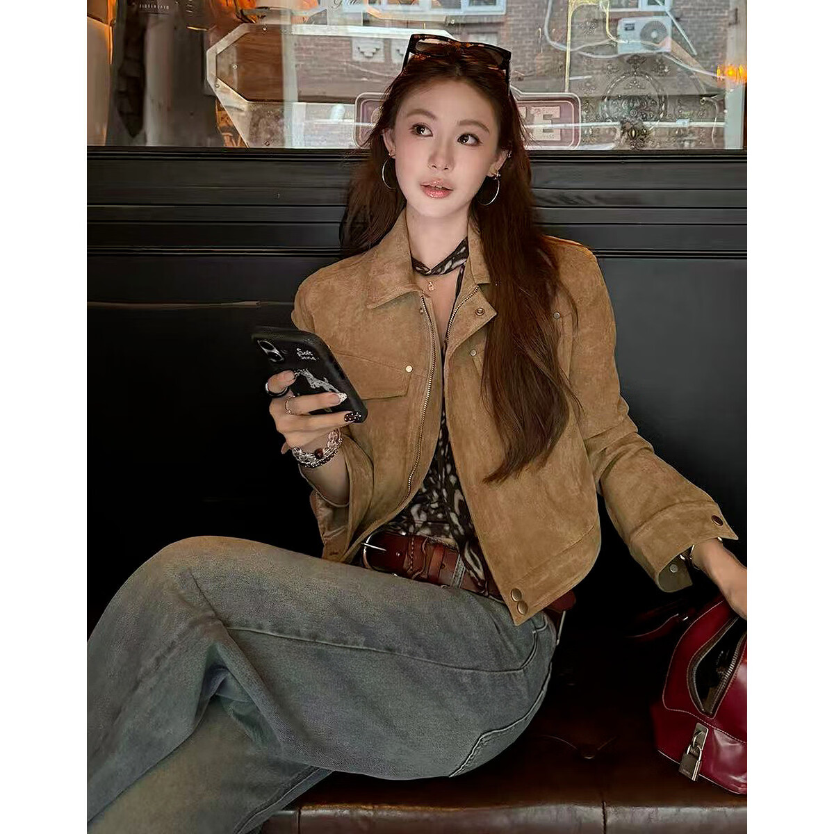 MT Urban Chic Spring American High Street Lapel Jacket Loose Casual Short Petite Women's Coat