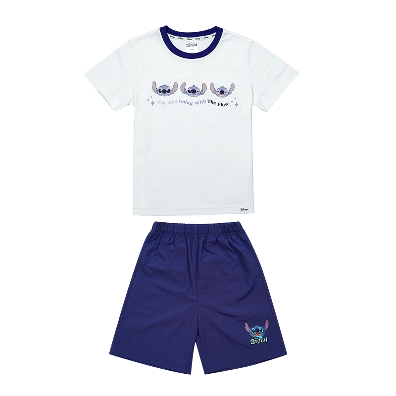 Disney 2026 New Summer Boys' Pure Cotton Short Sleeve T-Shirt and Shorts Breathable Cool Stitch Performance 120CM