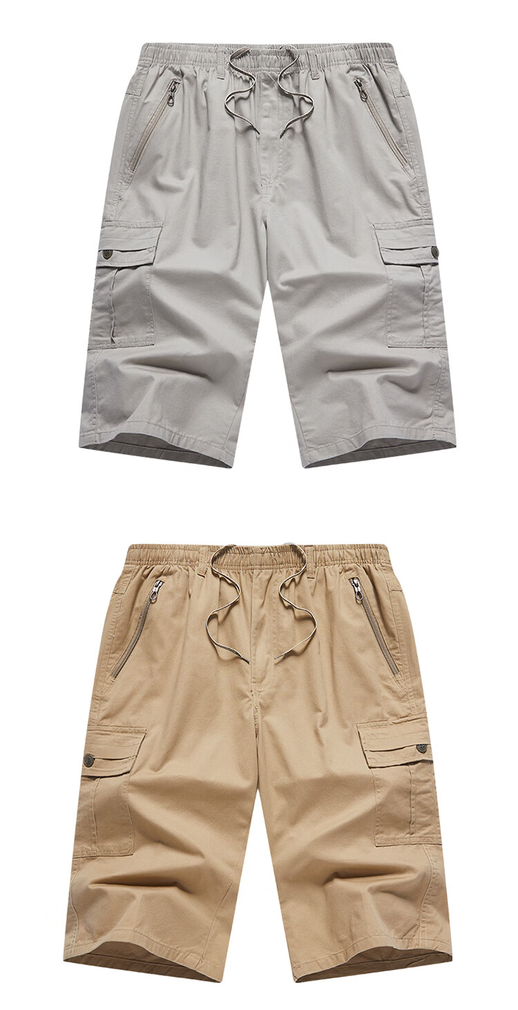 TUCANO Men's Summer Cotton Comfortable Casual Mid-Aged Seven-Point Running Sports Shorts for Dad Black 3XL 17