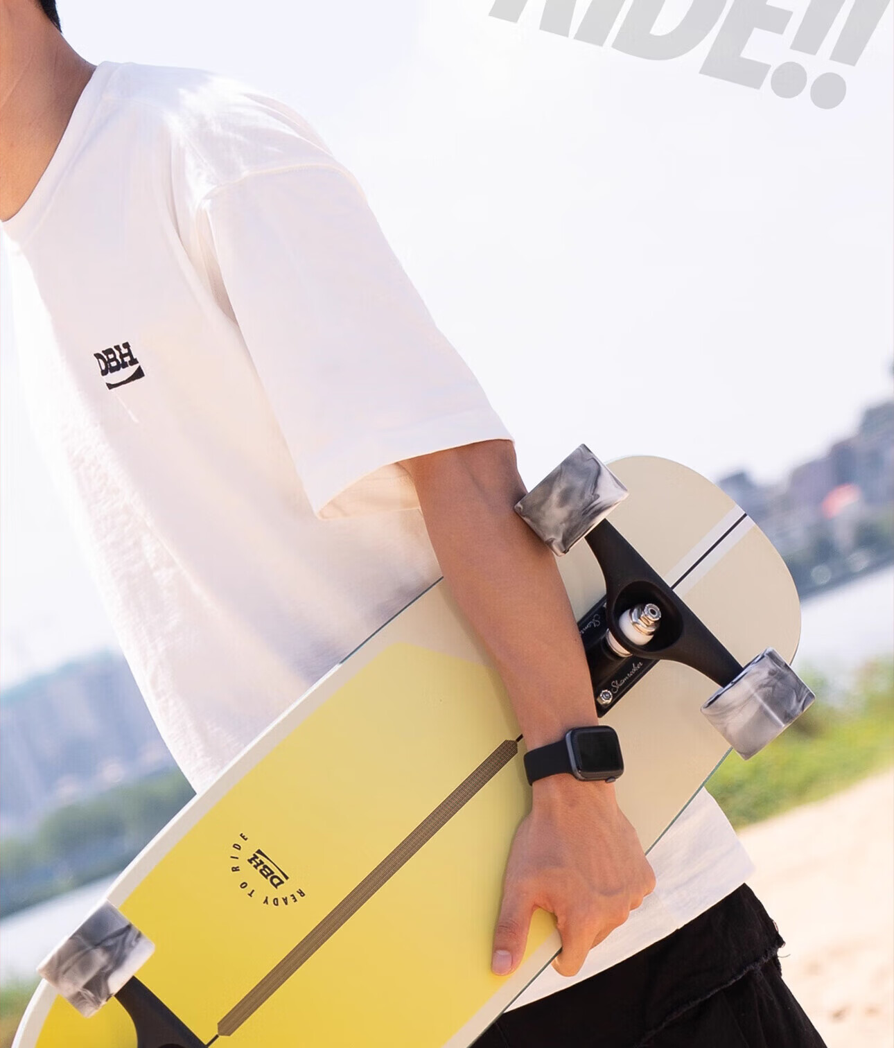 DBH Land Surfboard Children's Skateboard Adult Street Cruiser Beginner Five-Star Professional Cruiser Gold Ink 31.5 Inch 32