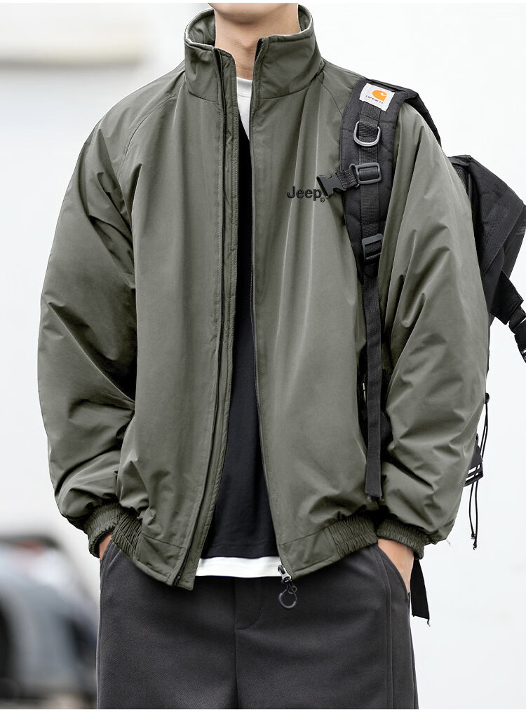 JEEP Men's Spring Autumn Workwear Tactical Jacket Loose Fit Trendy Military Green XL 7