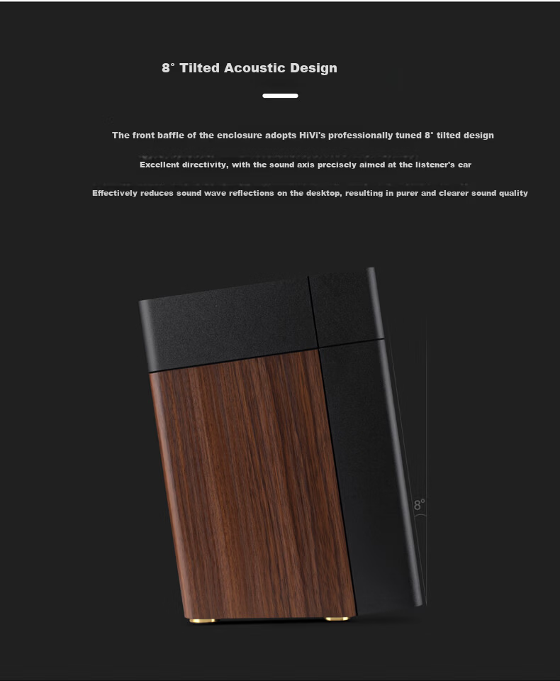 HiVi M200 Neo Wireless Bluetooth Speaker Home Two-Way HiFi Audio TV Computer Study Living Room Desktop Bookshelf Speaker Wood Grain Color 3