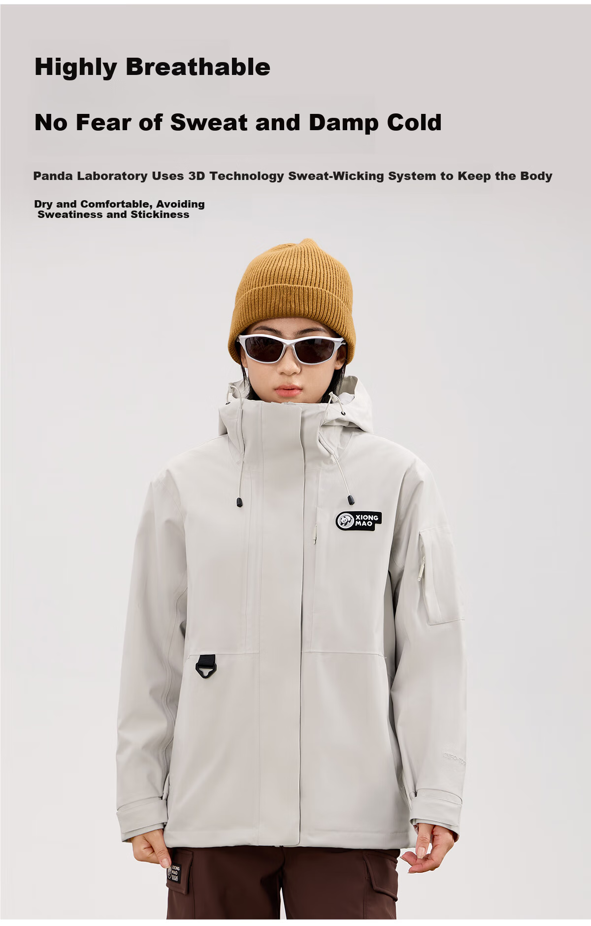 Panda Camel Series Outdoor Three-in-One Waterproof Windproof Thermal Mountaineering Jacket with Down Liner, Men's M 6