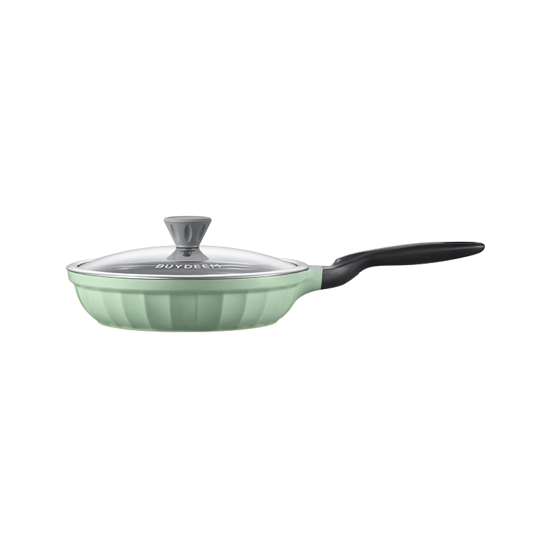 Buydeem Non-Stick Frying Pan 26cm Ceramic Oil-Free Low-Smoke Skillet in Light Cedar Green
