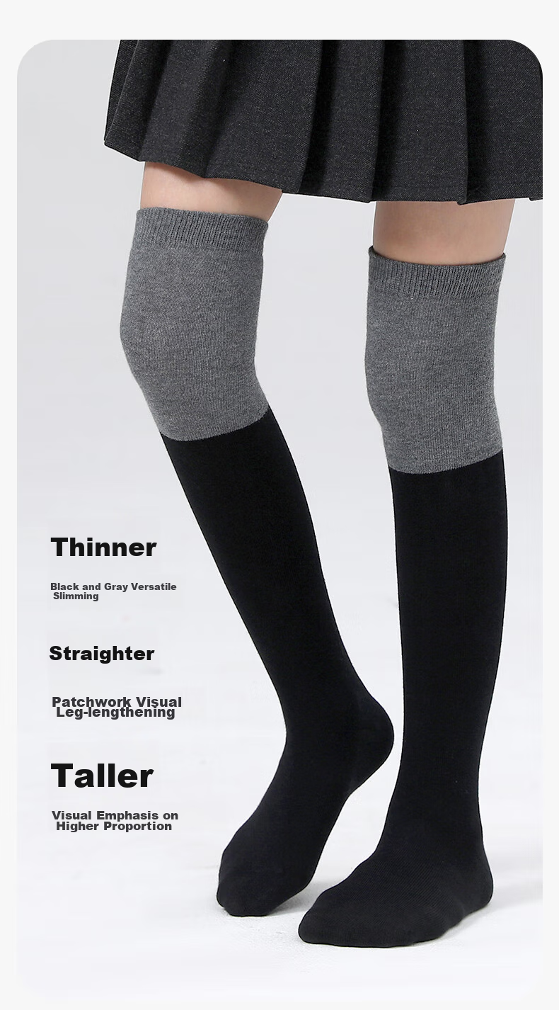 Barbie Children's Mid-Calf Socks, Girls' Knee-High Socks, Spring And Autumn Black High Socks, Girls' Student Over-Knee Long Socks 2