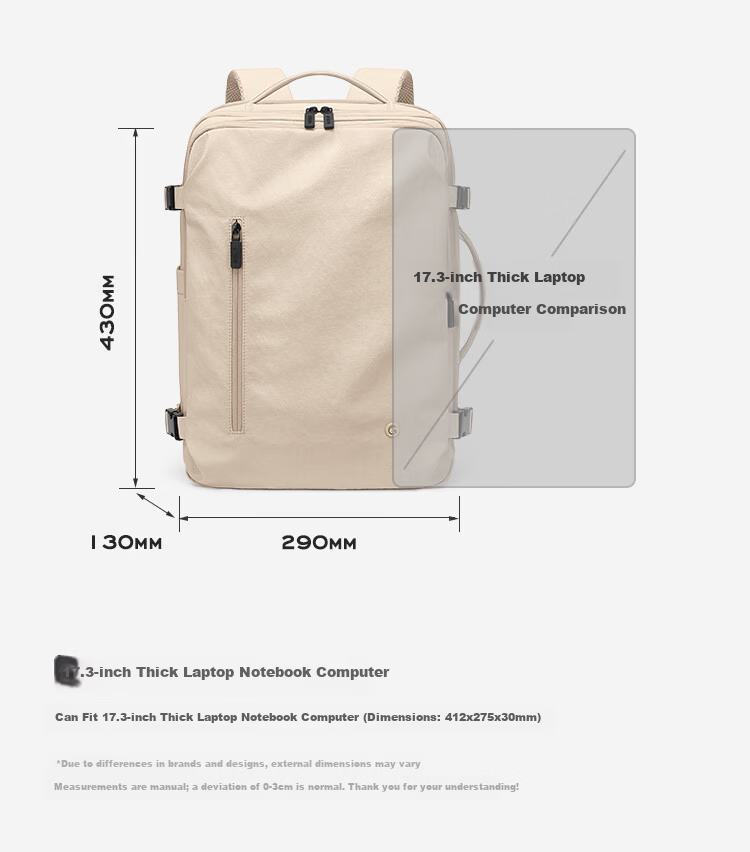GOLF Women's Lightweight Travel Backpack 16-inch Laptop Bag Multi-Compartment Business Bag Valentine's Day Gift 30