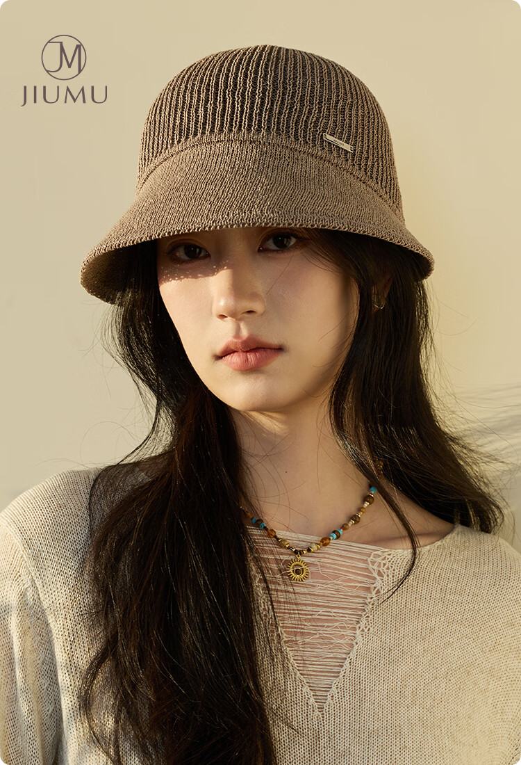 JIUMU Women's Sun Protection Hat Summer Outdoor Face Covering Cotton Bucket Hat Beach Vacation Cap 1