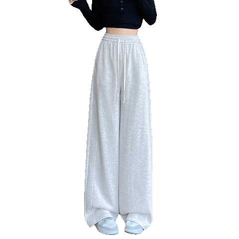 FitonTon Women's American Style Sports Pants 2026 Spring Autumn High Waist Loose Draped Casual Wide Leg Jogger Windproof Sweatpants