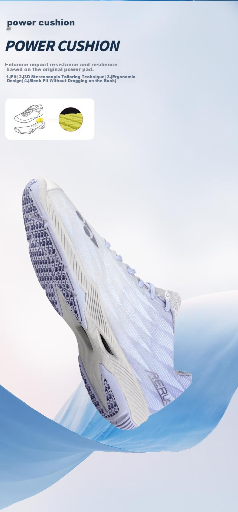 YONEX Badminton Shoes Professional Power Cushion Breathable Shock Absorption Non-Slip Wear-Resistant Ultra-Light 5th Generation SHBAZ2WEX White Green 37.5 3