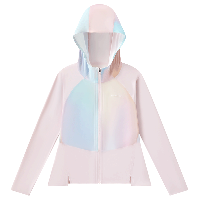 Moodytiger Children's Ice Silk Shirt, Summer Boys' Sun Protection Clothing, Cool And Breathable Thin Style, Girls' Sun Protection Shirt, Color-Block Mosquito-Proof Skin Coat