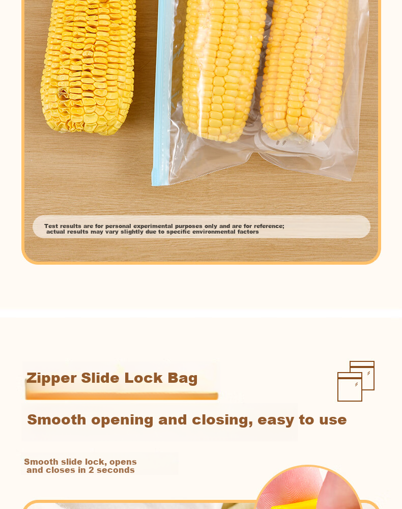 SP SAUCE Antibacterial Fresh-Keeping Sealable Slider Zipper Food Bags Medium + Large Combo 35 Pieces 7