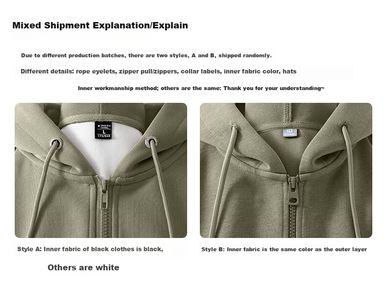 Baleno Heavyweight Zipper Hoodie Men Fleece Lined Hooded Jacket Men's Autumn Winter Loose Thick Casual Outerwear 2