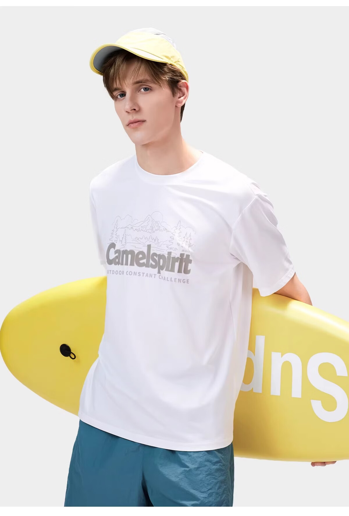 CAMEL Outdoor Quick-Dry Men's T-Shirt Spring Summer Short Sleeve Cooling Breathable Sweat-Absorbing Wrinkle-Resistant Stretch Printed Hiking Sun Protection K048 18